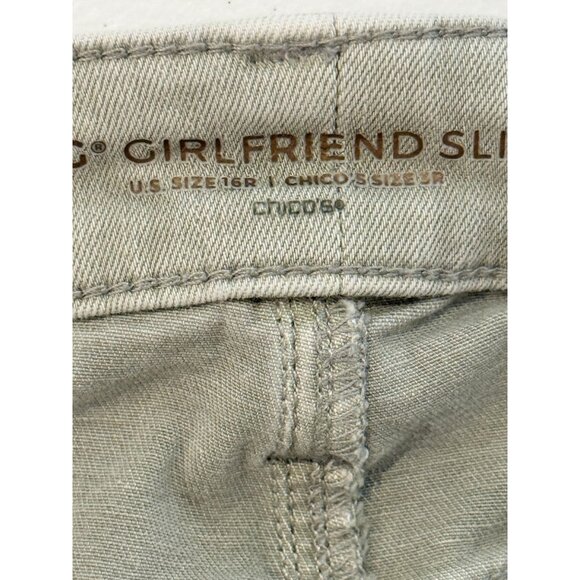 Chico’s So Slimming Girlfriend Ankle Jeans Size 3 16 Green Stretch Denim - Picture 8 of 14